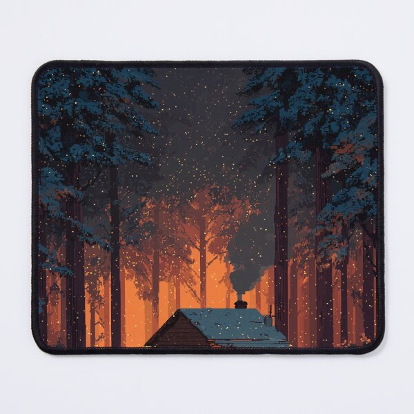 Item preview, Retro Pixel Snowy Cabin In Woods designed and sold by Rtymer.