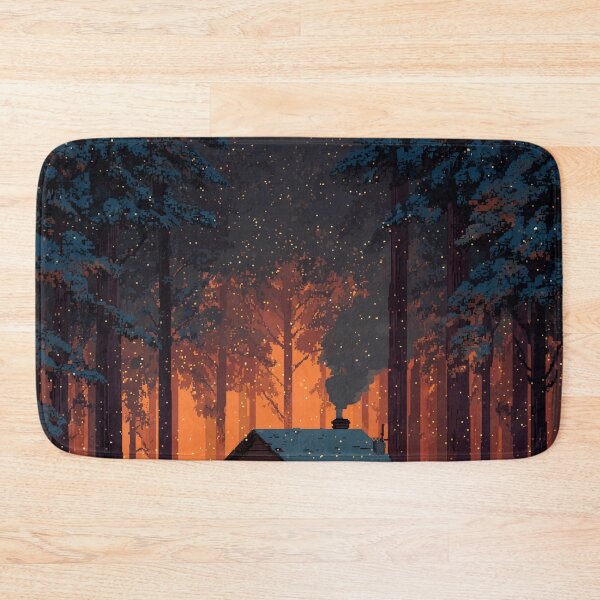 Item preview, Retro Pixel Snowy Cabin In Woods designed and sold by Rtymer.
