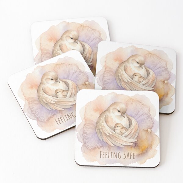 Item preview, Nurturing Love – Mother Bird and Chick Soft Watercolor Illustration designed and sold by ZorviqueStudio.