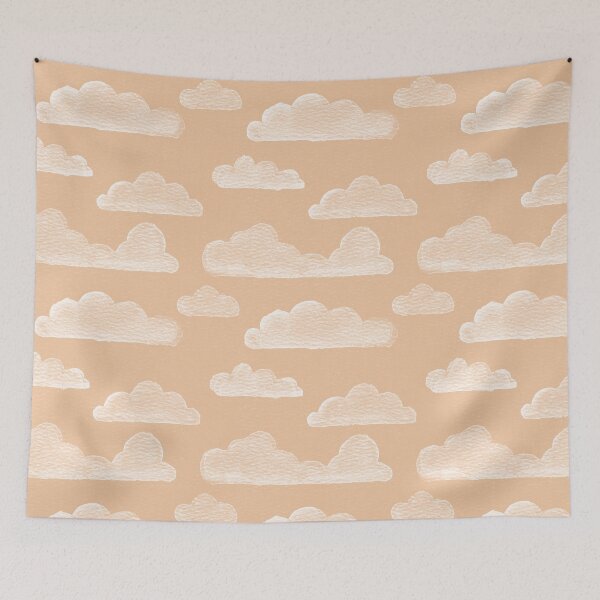 Item preview, Dreamtime Clouds Watercolor Pattern - Melon + Snow designed and sold by Irene Estelle.