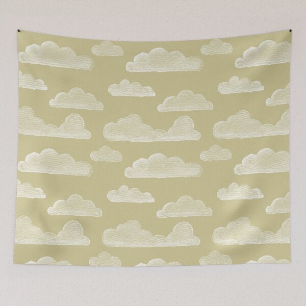 Item preview, Dreamtime Clouds Watercolor Pattern - Gold + Snow designed and sold by Irene Estelle.