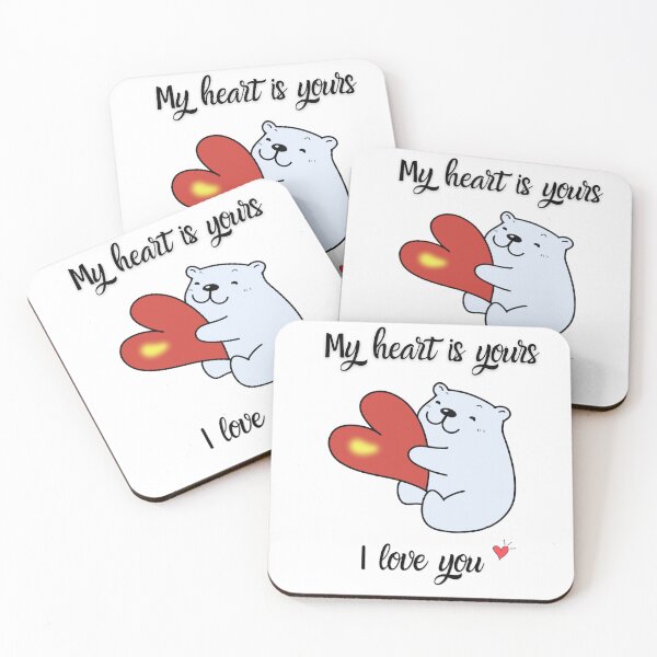 Item preview, My Heart is Yours - Cute Polar Bear Love Illustration designed and sold by Heartbeat Studio by Yederlin.