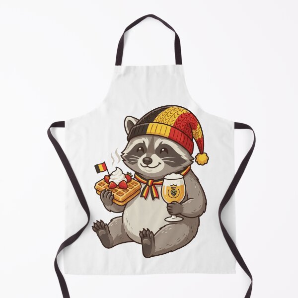 Item preview, Cute Belgian Raccoon with Waffle and Beer designed and sold by k3rstman1.