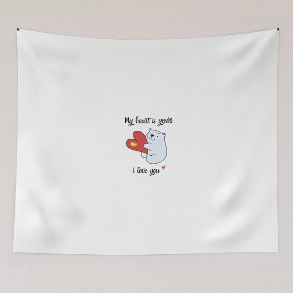 Item preview, My Heart is Yours - Cute Polar Bear Love Illustration designed and sold by Heartbeat Studio by Yederlin.