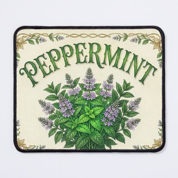 Item preview, Victorian Peppermint Watercolor Mint Apothecary label – Vivid Botanical Herb - Botanical designed and sold by CattlettArt.
