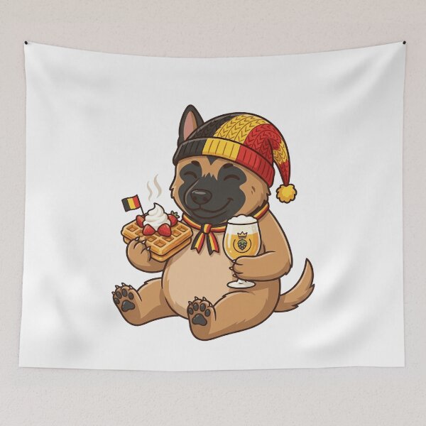 Item preview, Belgian Malinois Dog with Waffle and Beer designed and sold by k3rstman1.