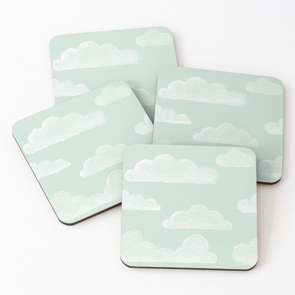 Item preview, Dreamtime Clouds Watercolor Pattern - Mint + Snow designed and sold by Irene Estelle.