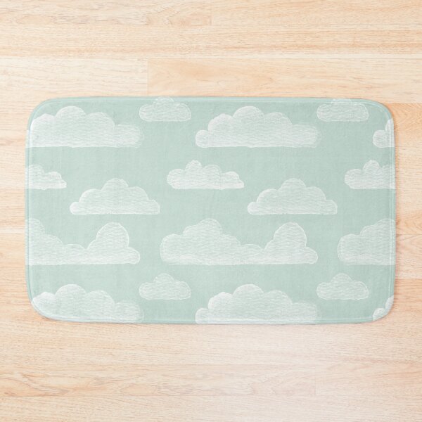 Item preview, Dreamtime Clouds Watercolor Pattern - Mint + Snow designed and sold by Irene Estelle.