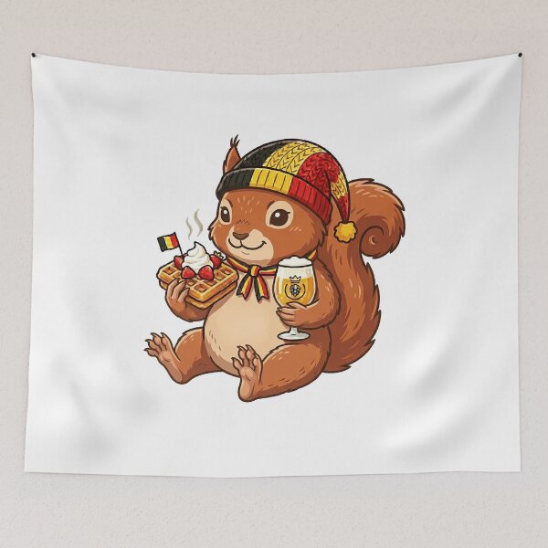Item preview, Cute Belgian Squirrel Waffle and Beer designed and sold by k3rstman1.