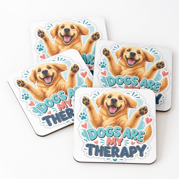 Item preview, Dogs Are My Therapy Cute Golden Retriever designed and sold by DrakeDogShop.