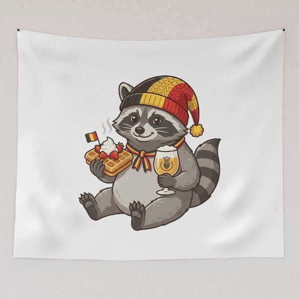 Item preview, Belgian Raccoon Waffle and Beer Cartoon designed and sold by k3rstman1.
