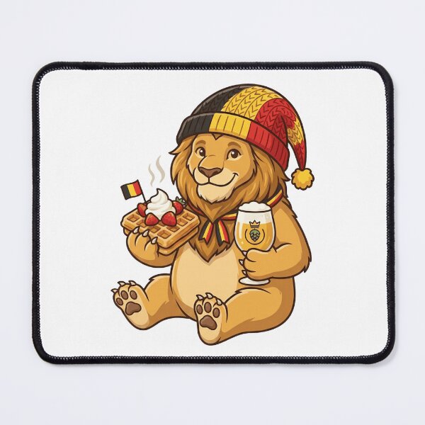 Item preview, Cute Belgian Lion Mascot with Waffle and Beer designed and sold by k3rstman1.