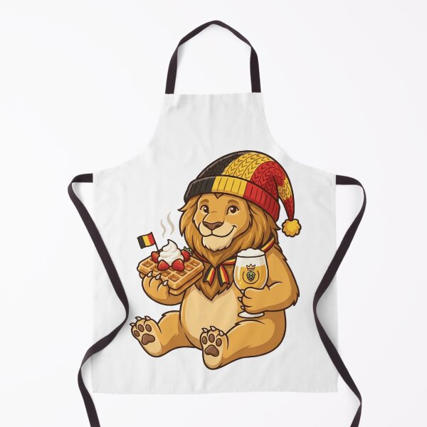 Item preview, Cute Belgian Lion Mascot with Waffle and Beer designed and sold by k3rstman1.