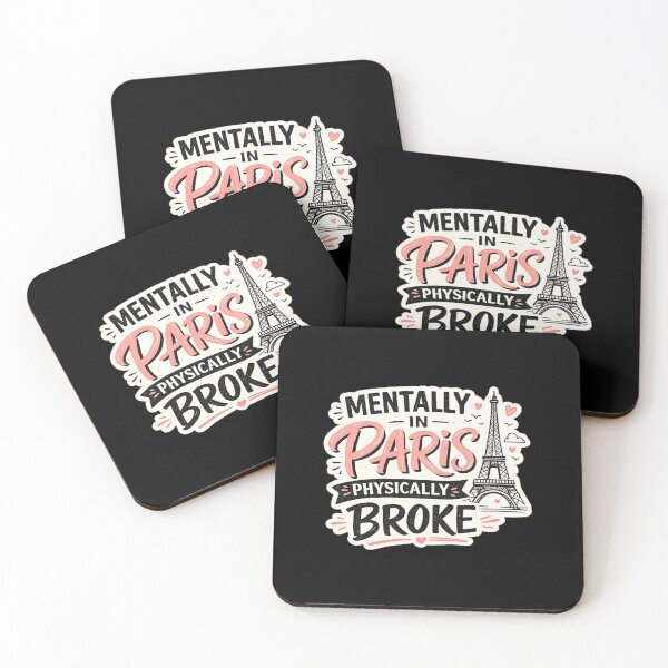 Item preview, Mentally in Paris Physically Broke Funny Travel Meme T-Shirt Design designed and sold by Artbysarmina.