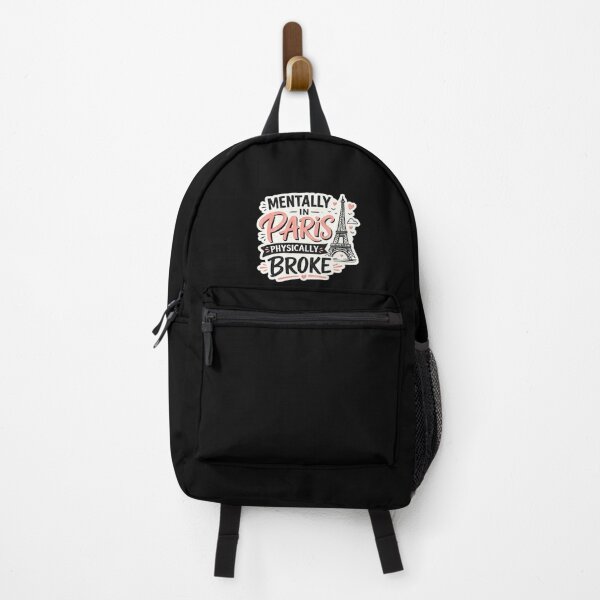 Item preview, Mentally in Paris Physically Broke Funny Travel Meme T-Shirt Design designed and sold by Artbysarmina.