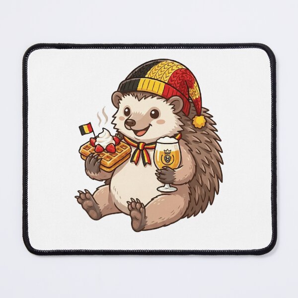 Item preview, Cute Belgian Hedgehog Waffle and Beer Cartoon designed and sold by k3rstman1.
