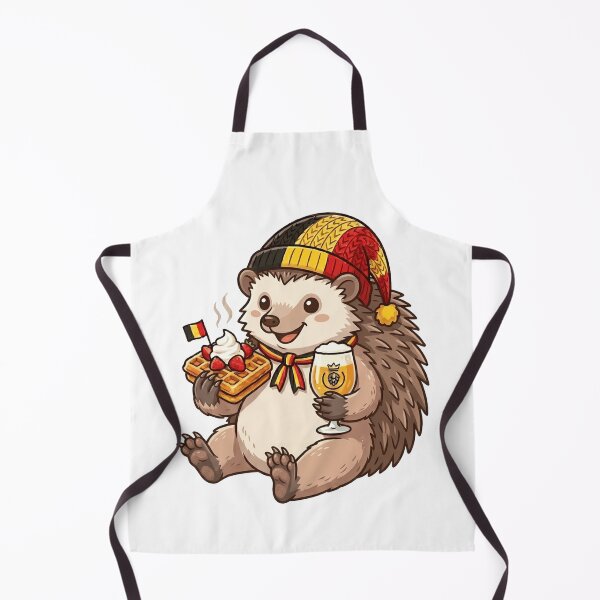 Item preview, Cute Belgian Hedgehog Waffle and Beer Cartoon designed and sold by k3rstman1.
