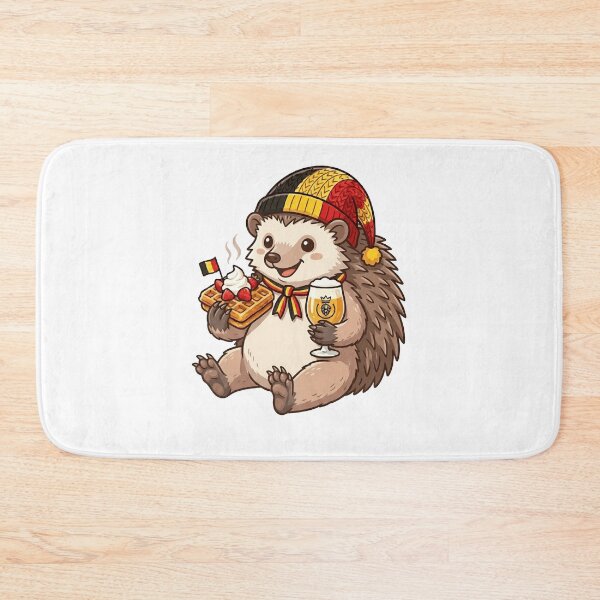 Item preview, Cute Belgian Hedgehog Waffle and Beer Cartoon designed and sold by k3rstman1.