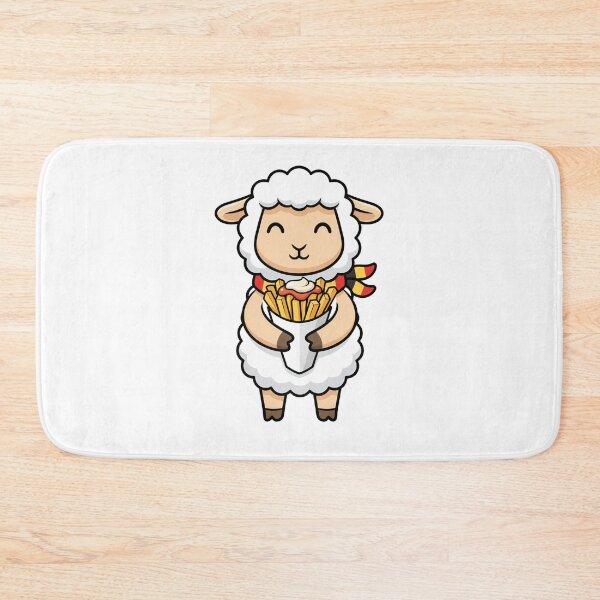 Item preview, Kawaii Belgian Sheep Eating French Fries Cartoon designed and sold by k3rstman1.