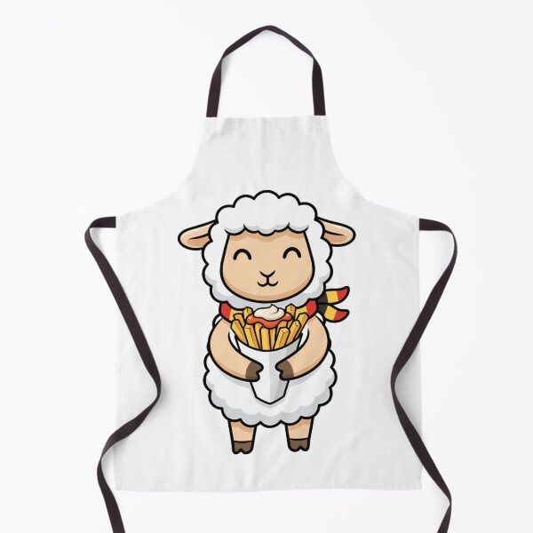 Item preview, Kawaii Belgian Sheep Eating French Fries Cartoon designed and sold by k3rstman1.