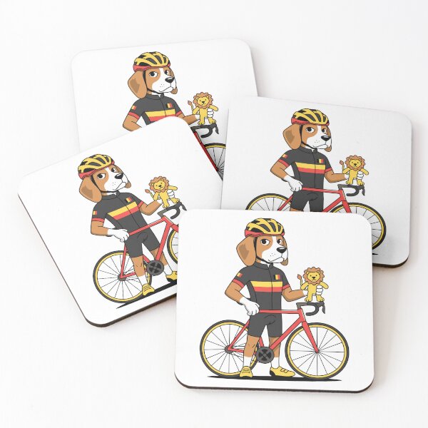 Item preview, Belgian Beagle Dog Cyclist With Road Bike designed and sold by k3rstman1.