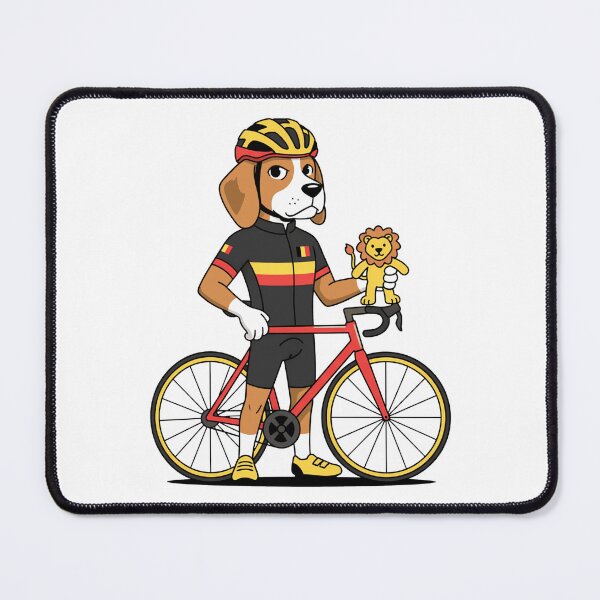 Item preview, Belgian Beagle Dog Cyclist With Road Bike designed and sold by k3rstman1.