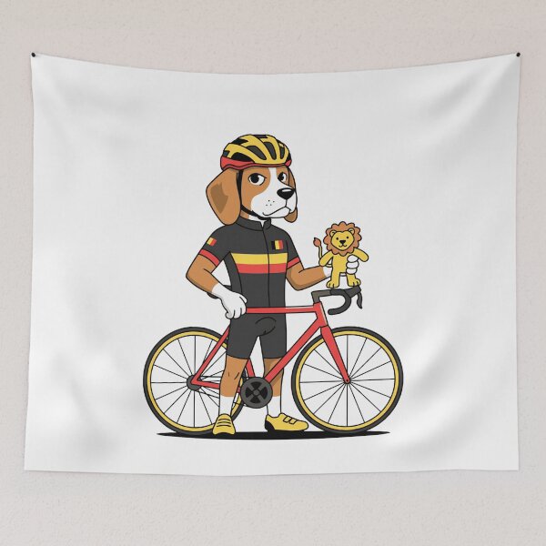 Item preview, Belgian Beagle Dog Cyclist With Road Bike designed and sold by k3rstman1.