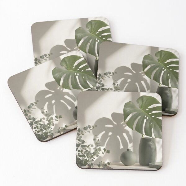 Item preview, Tropical Monstera Leaf Shadow Biophilic Art designed and sold by Glitchart66.