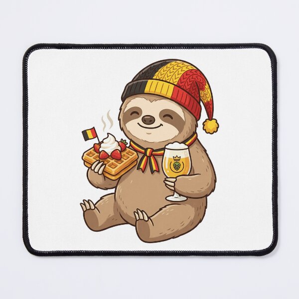 Item preview, Cute Belgian Sloth with Waffle and Beer designed and sold by k3rstman1.