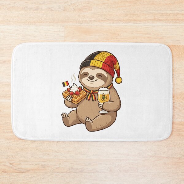 Item preview, Cute Belgian Sloth with Waffle and Beer designed and sold by k3rstman1.