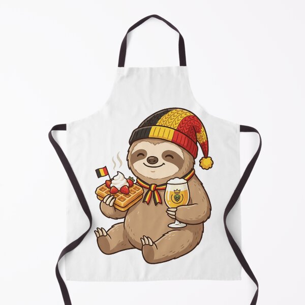 Item preview, Cute Belgian Sloth with Waffle and Beer designed and sold by k3rstman1.