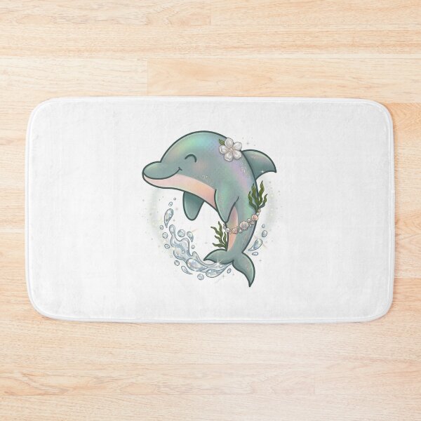 Item preview, Magical Iridescent Dolphin - Ocean Mermaid Aesthetic with Seashells and Pearls designed and sold by Stickivo.
