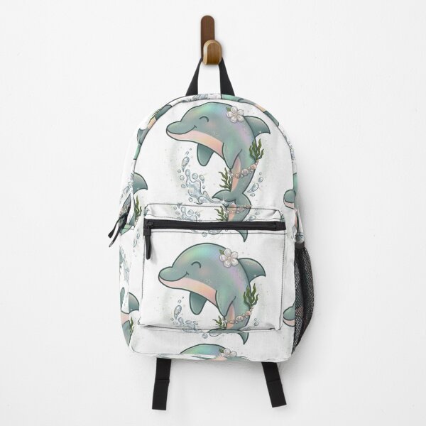 Item preview, Magical Iridescent Dolphin - Ocean Mermaid Aesthetic with Seashells and Pearls designed and sold by Stickivo.