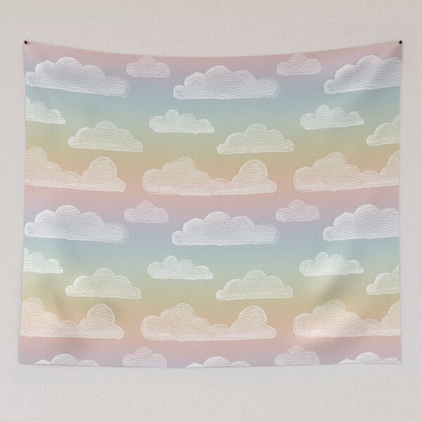 Item preview, Dreamtime Clouds Watercolor Pattern - Rainbow Sorbet + Snow designed and sold by Irene Estelle.