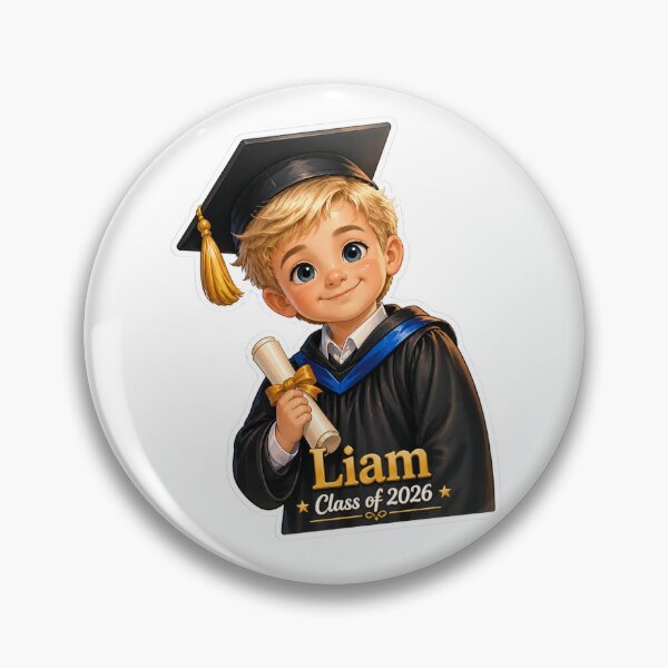 Item preview, Cute Kindergarten Graduation Boy Liam Class of 2026 Sticker designed and sold by JoyPopSticker.