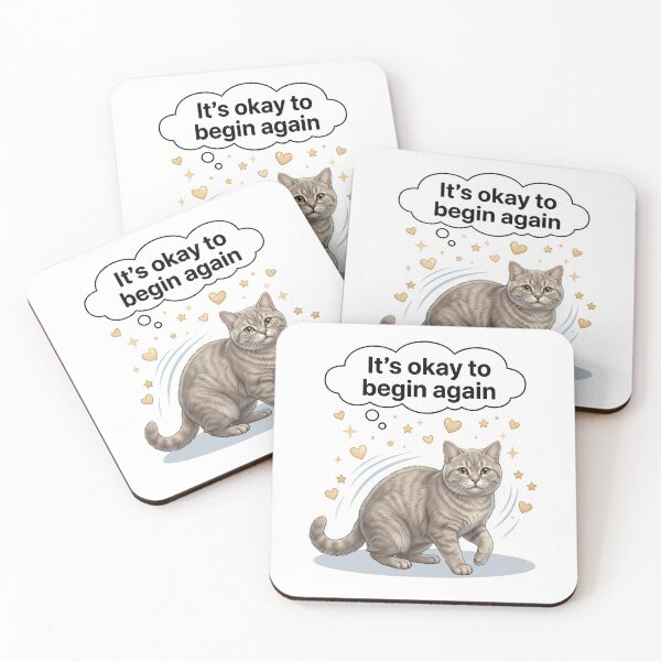 Item preview, Gentle Restart Cat – Emotional Healing Sticker designed and sold by wildbest.