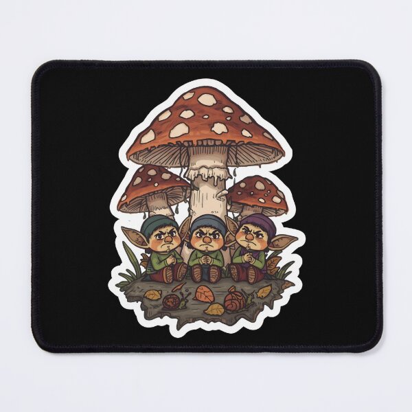 Item preview, Goblincore Goblins Under Mushrooms Sticker - Fantasy Fungi Design designed and sold by FestivityFinds.