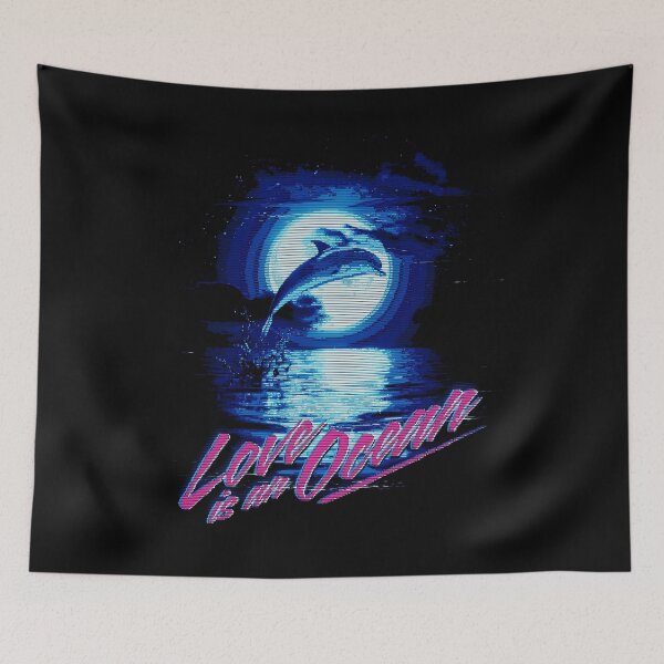 Item preview, dolphin night love ocean designed and sold by guardiolapo.