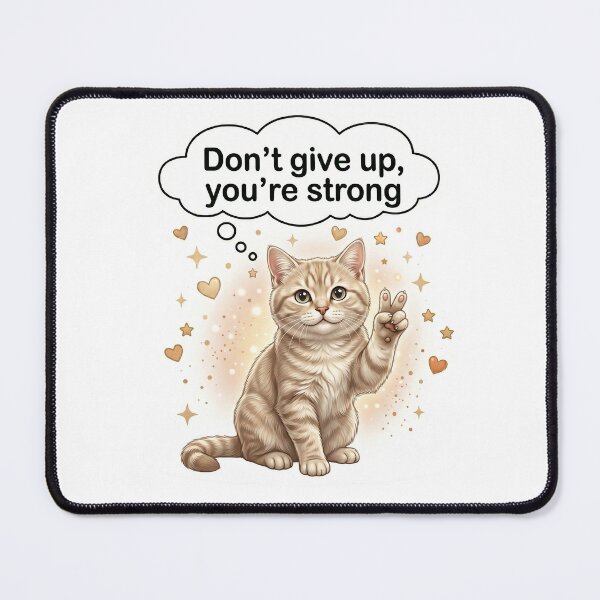 Item preview, Victory Cat – Don’t Give Up You’re Strong Sticker designed and sold by wildbest.