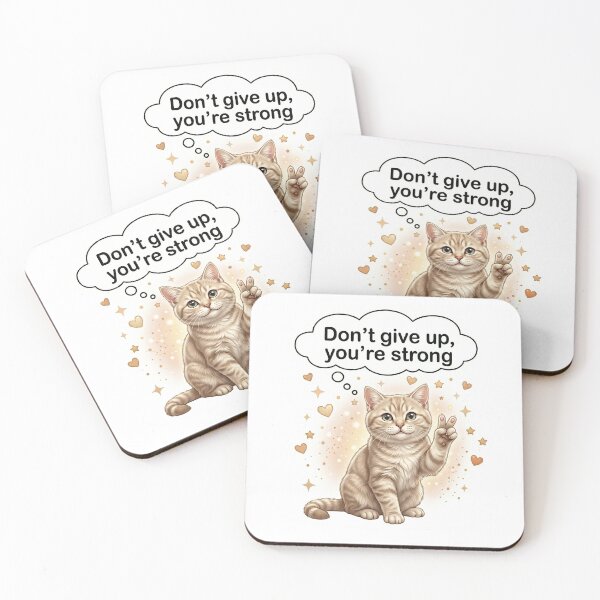 Item preview, Victory Cat – Don’t Give Up You’re Strong Sticker designed and sold by wildbest.
