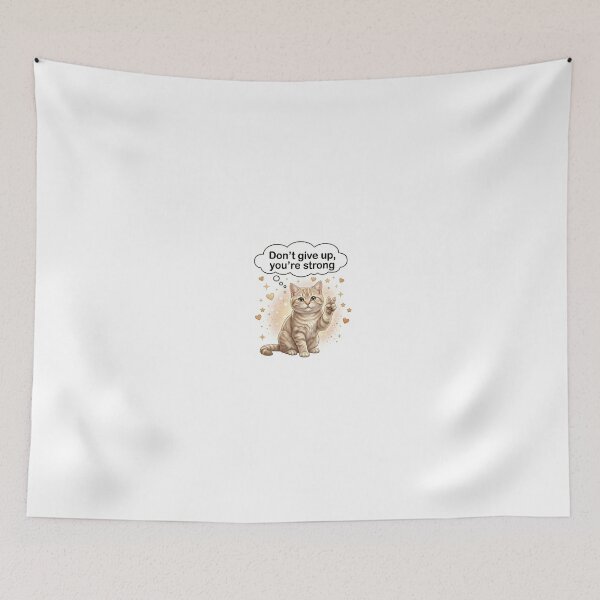 Item preview, Victory Cat – Don’t Give Up You’re Strong Sticker designed and sold by wildbest.