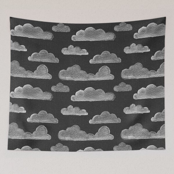 Item preview, Dreamtime Clouds Watercolor Pattern - Coal + Snow designed and sold by Irene Estelle.