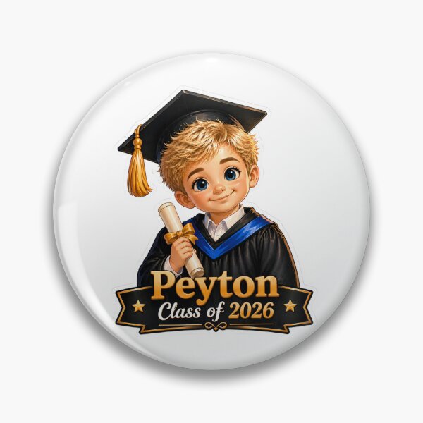 Item preview, Cute Kindergarten Graduation Boy Peyton Class of 2026 Sticker designed and sold by JoyPopSticker.