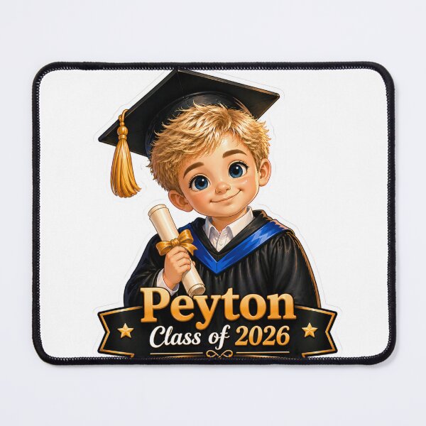 Item preview, Cute Kindergarten Graduation Boy Peyton Class of 2026 Sticker designed and sold by JoyPopSticker.