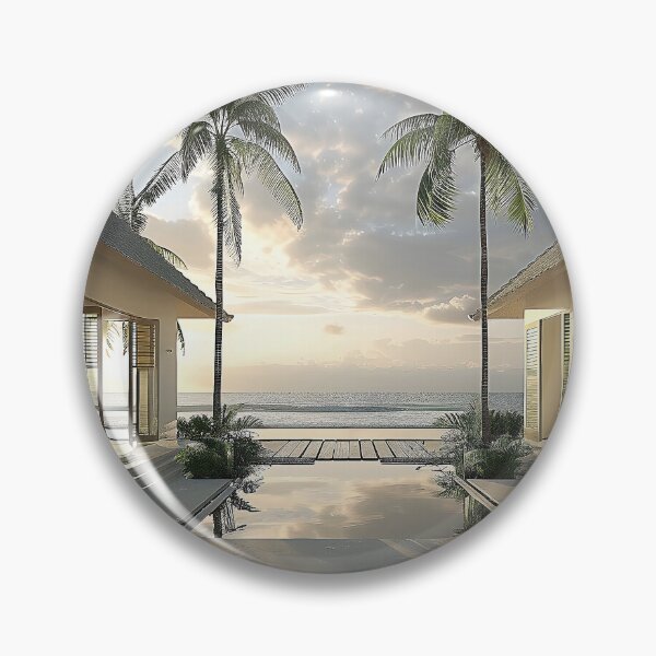 Item preview, This breathtaking 3D-rendered image showcases a modern,Balinese-inspired beach house with unparalleled ocean  designed and sold by CheerForGoods.