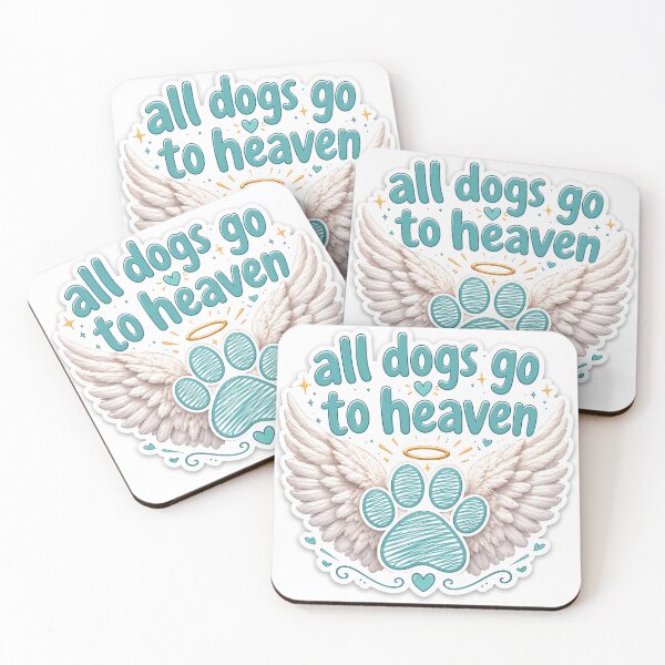 Item preview, All Dogs Go to Heaven – Angel Wings Paw Print Memorial  designed and sold by DrakeDogShop.