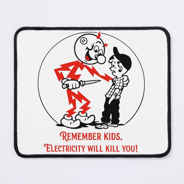 Item preview, Vintage Electricity Safety Warning Illustration – Retro Shock Hazard Graphic designed and sold by PIXEL POP DESIGNS - Beyond the Norm!.