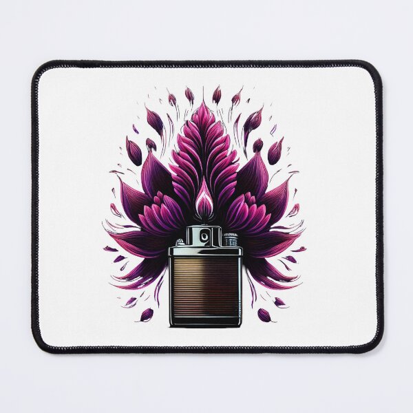 Item preview, Open retro lighter with vivid pink-purple floral burst designed and sold by ChernivtsiSkoda.