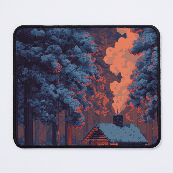 Item preview, Retro Pixel Snowy Cabin In Woods designed and sold by Rtymer.