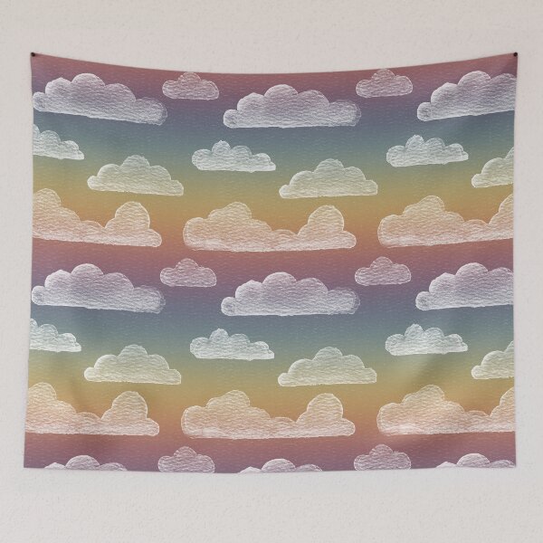 Item preview, Dreamtime Clouds Watercolor Pattern - Rainbow Sunset + Snow designed and sold by Irene Estelle.